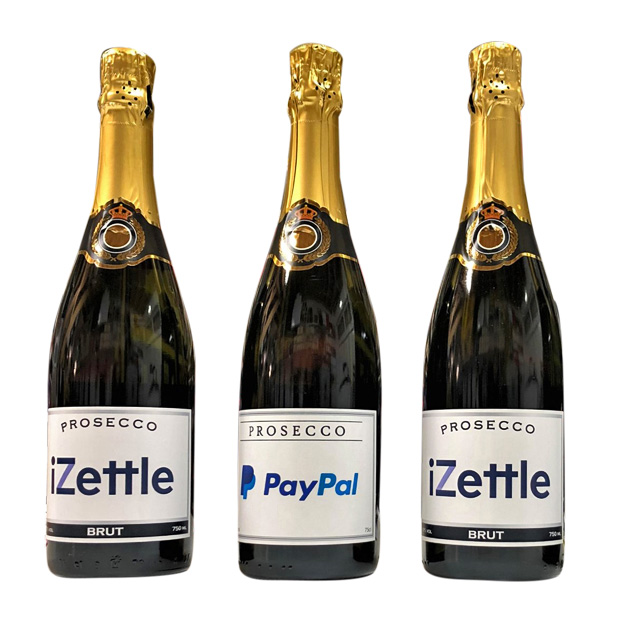 corporate branded champagne bottles