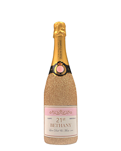 "Pure Elegance" Grande Reserve - Personalised Champagne presented in Gold Glitter Bottle