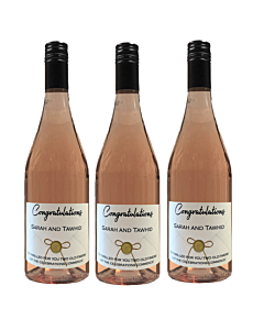 Three Bottle Case of Signature Personalised Wine - Syrah Rosé Wine from South of France - 
