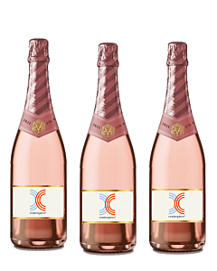 Corporate Branded Non-Alcoholic Cava - Organic Sparkling Rosé NV - 0% Alcohol Free 3 Bottles Gift Set
