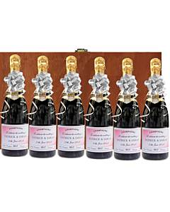 Champagne Wedding Gift Set - Luxury Silk Lined Case of Six 