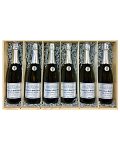 Six Bottle Prestige Personalised Signature Prosecco DOC Gift Case- Presented in Classic Wooden Gift Box 