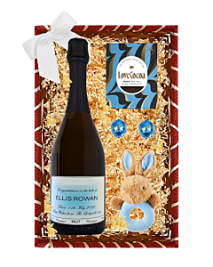 Baby Boy Bunny Basket - Personalised Prosecco with Bunny Rattle & Chocolate Treats