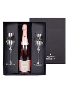 Christophe Bertin Rosé Champagne Gift Set with Signature Flutes