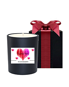 Noir Personalised Scented Candle in Black Gift Box - Love You Gift