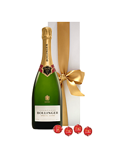 Bollinger Special Cuvée Champagne & Swiss Chocolate Truffle Gift Set - Presented in Classique White Gift Box