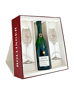 Bollinger La Grande Annee 2014 Champagne with 2 Bollinger Flutes and Gift Box