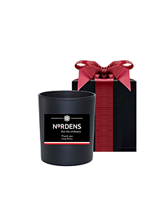 Corporate Branded Black Scented Candle - Presented in Luxury Black Gift Box Red Bow - Choose Your Fragrance