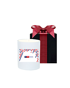 Corporate Branded White Scented Candle - Beautifully Presented in Luxury Black Gift Box - Choose Your Fragrance