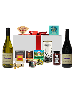 Thank You Burleigh Wine & Treats Hamper - Presented in Smart Grey Hamper With Hand Tied Bow
