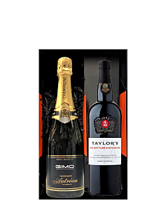 Duo of Personalised Champagne and Late Bottled Vintage Port in Presentation Box