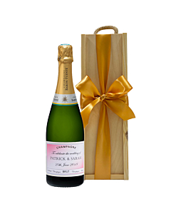 Personalised Champagne in Wooden Presentation Box
