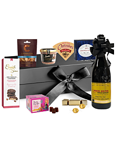 Christmas Staff Hamper With Personalised Wine - Cabernet Sauvignon Red Wine South of France, Chocolates, & Savoury Treats