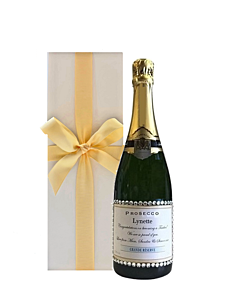 "Dash of Glam" White Box Gift Set - Personalised Prosecco with Crystal Gems