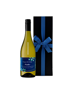 "Touch of Sparkle" White Wine with Crystal Gems - Personalised Sauvignon Blanc St. Marc, South of France -In Classique Black Gift Box