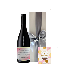 "Touch of Sparkle" Red Wine with Crystal Gems - With Colombian Popping Prosecco Chocolate Bar -  Personalised Cabernet Sauvignon, South of France - Presented In Classique Black Gift Box