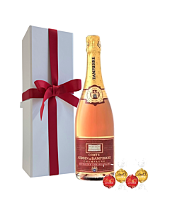 Comte de Dampierre Rosé Champagne & Swiss Truffle Gift Set - Presented in Classique White Gift Box