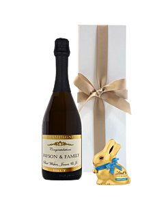 Personalised Easter Prosecco Gift - Classic Cuveé Prosecco & Swiss Chocolate Bunny
