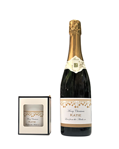 Ellie Personalised Champagne & Personalised Scented Candle Gift Set