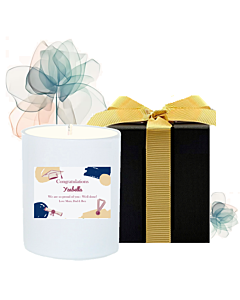  Personalised Scented Candle in Black Gift Box - Graduation Gift 