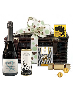 Personalised Prosecco & Chocolate Hamper - Presented in Wicker Hamper With Large Hand tied Bow