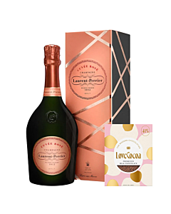 Laurent Perrier Rosé Champagne with Gift Box - With Divine Prosecco Chocolate Bar