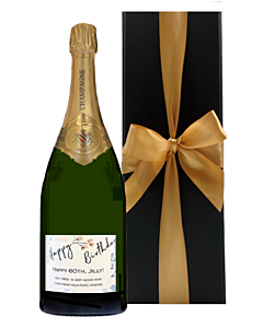 Personalised Champagne Magnum - Signature Grande Reserve - In Classique Black Box With Hand-Tied Ribbon