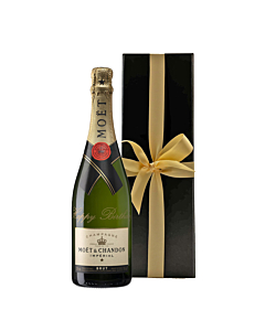 "Happy Birthday" Moet Brut Imperial Champagne - In Black Gift Box