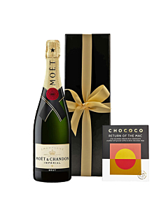 Moet Brut Imperial Champagne in Black Box - With Colombian Crushed Coffee Chocolate Bar