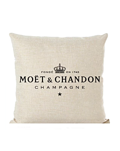 "Moet Style" Luxury Statement Designer Cushion - Cream Linen With Plain Cream on Reverse - Stamp Personality into Your Home with Show Stopping Looks! 
