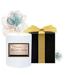  Personalised Scented Candle in Black Gift Box - New Home Gift 
