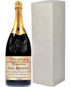 Personalised Champagne Magnum - Classic Champagne in Grey Box