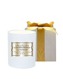  Personalised Scented Candle in White Gift Box - Golden Wedding Anniversary Gift 