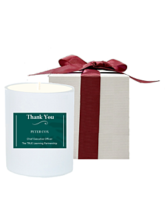  Personalised Scented Candle in White Gift Box - Thank You Gift