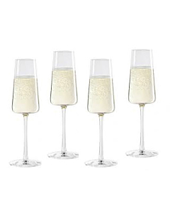 4 x "Chatoyer" Crystal Champagne Flutes - Modern Powerful Design Creates an Eye Catching Silhouette 