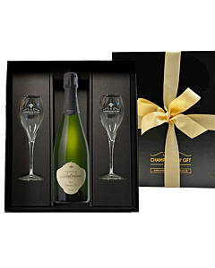 Personalised Premier Cru Champagne Gift Set with Signature Flutes