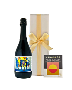 Personalised Classic Cuvee Prosecco in White Box - With Colombian Crushed Coffee Chocolate Bar