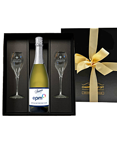Corporate Branded Prosecco Gift Set with Signature Flutes