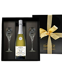 Personalised Prosecco Gift Set with Signature Flutes