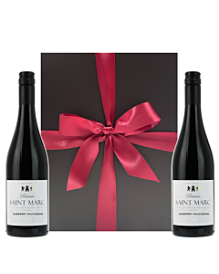 Personalised Duo of French Cabernet Sauvignon Wine in Black Presentation Box, South of France