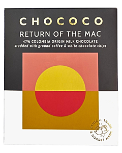 Return of the Mac 47% Colombian Milk Chocolate Bar with Ground Coffee and White Chocolate Chips