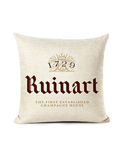 "Ruinart Style" Luxury Statement Designer Cushion - Cream Linen With Plain Cream on Reverse - Stamp Personality into Your Home with Show Stopping Looks! 