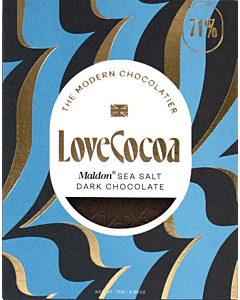 Luxury Maldon Sea Salt Chocolate Gift 71% Single Origin Dark Chocolate 