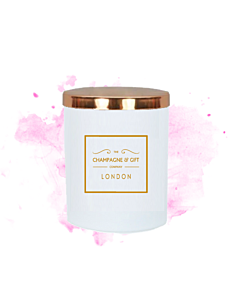 "Soft Serenity" Deluxe Personalised Candle - Topped With Golden Lid - Fragrance: Pink Pepper & Rose (White)