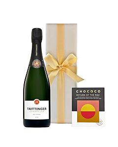 TAITTINGER Brut Reserve in White Box - With Colombian Crushed Coffee Chocolate Bar