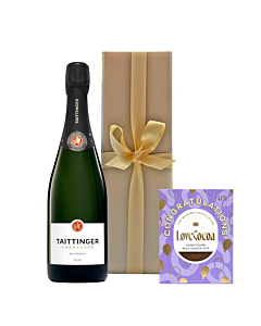 TAITTINGER Brut Reserve in Gold Box - With Congratulations Honeycomb Chocolate