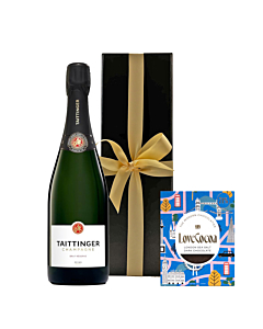 TAITTINGER Brut Reserve in Black Box - With London Edition English Mint Chocolate Bar