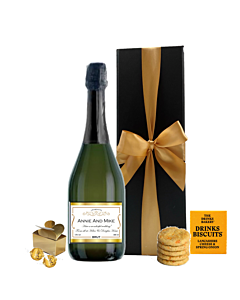 Prosecco Savoury & Swiss Truffle Gift Box - Personalised Prosecco DOC, Drinks Biscuits & Luxury Chocolate