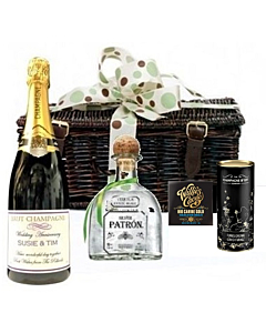 "Tequila" Hamper with Delicious Treats - Personalised Champagne with Patron Silver Liqueur & Organic Chocolate