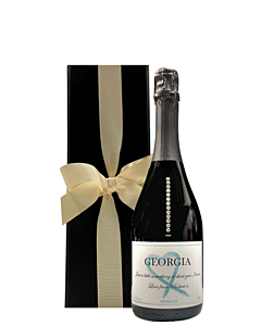 "Touch of Sparkle" Personalised Prosecco with Crystal Gems - in Classique Black Gift Box